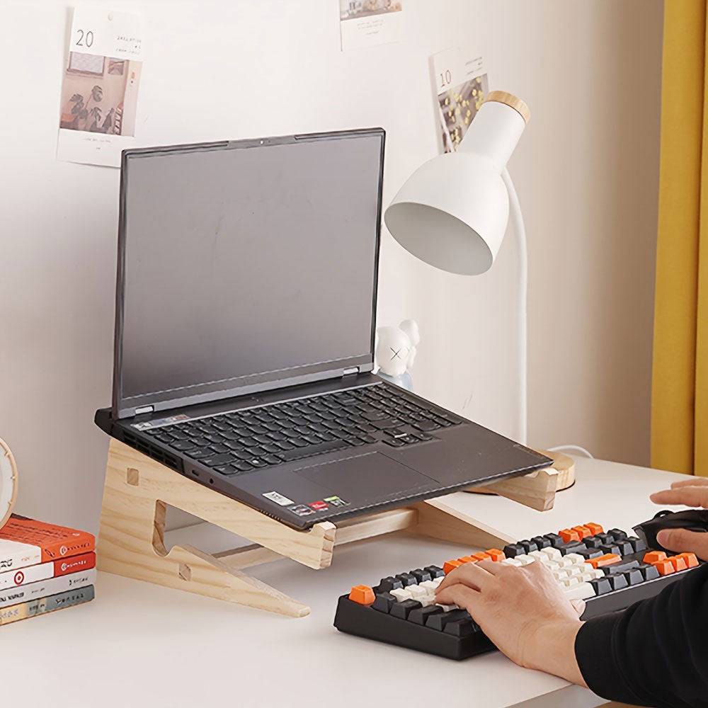 Support en Bois Ergonomique pour Clavier et Ordinateur Portable - Support Innovant