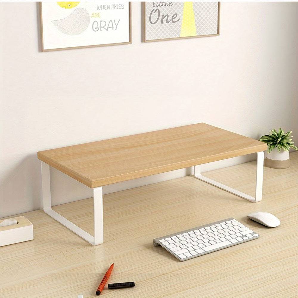Support de Moniteur Ergonomique en Bois avec Espace de Rangement - Support Innovant