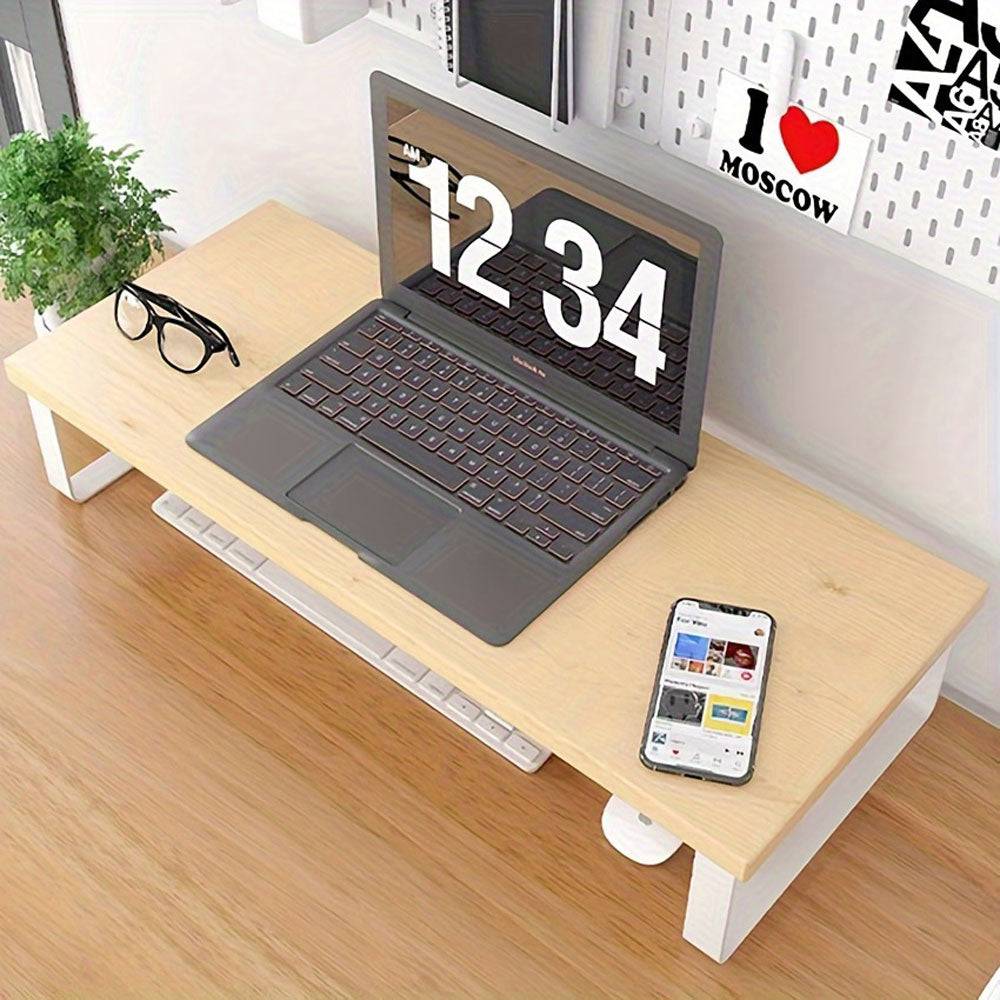 Support de Moniteur Ergonomique en Bois avec Espace de Rangement - Support Innovant