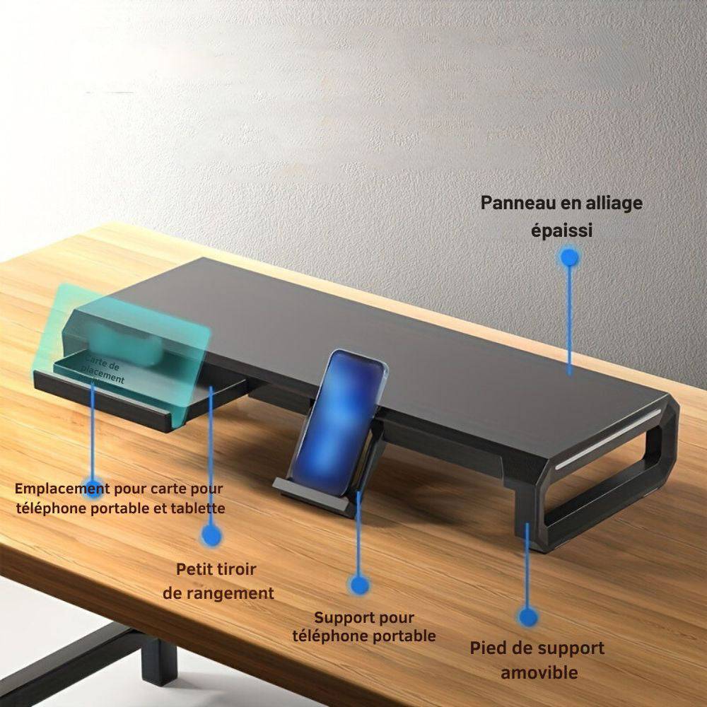 Support ergonomique avec rangement et chargeur USB intégré - Support Innovant