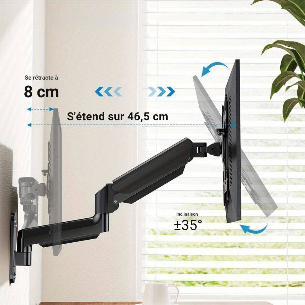 Support mural ergonomique pour écran, extensible et inclinable - Support Innovant