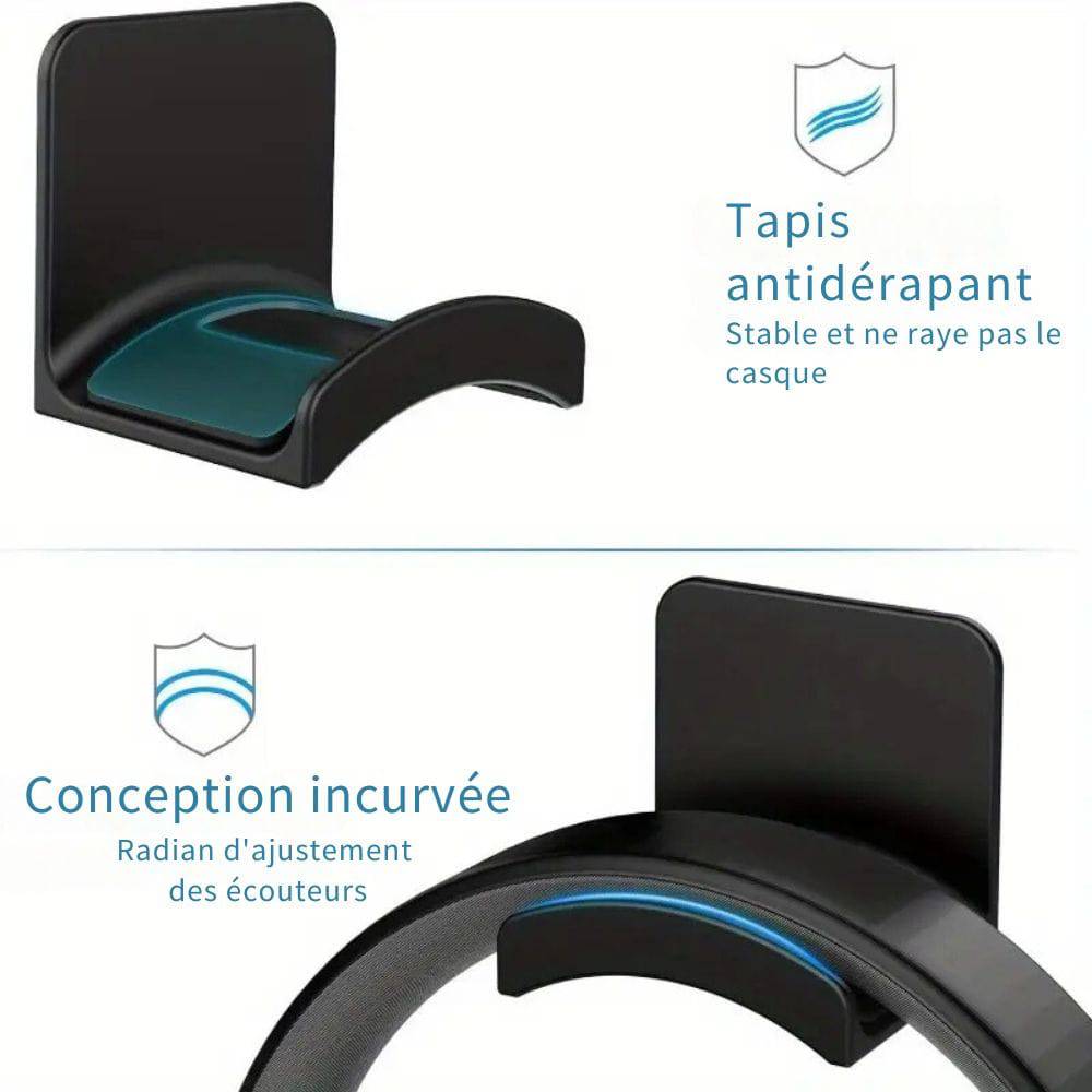 2 pièces Support mural pour casque audio – Organisateur compact - Support Innovant