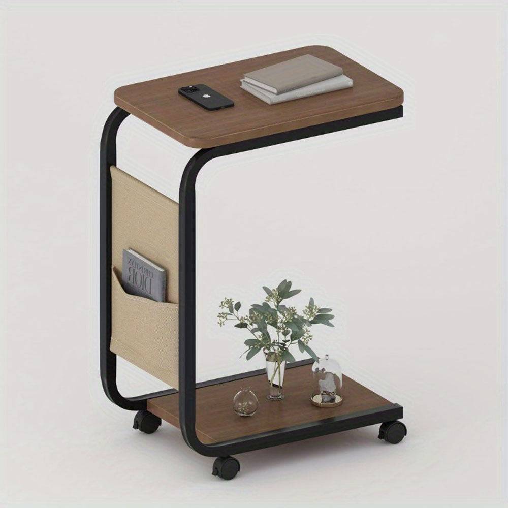 Table d'appoint mobile pour canapé avec rangement pratique - Support Innovant