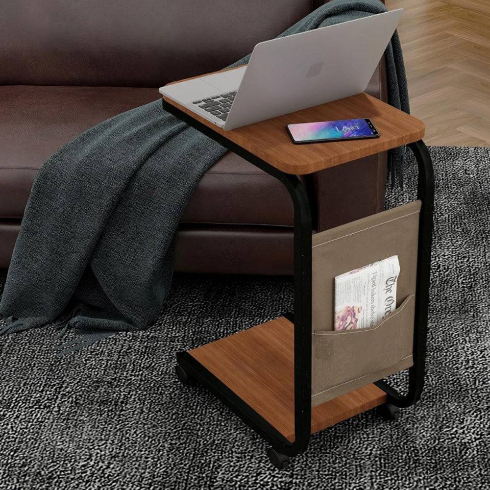 Table d'appoint mobile pour canapé avec rangement pratique - Support Innovant