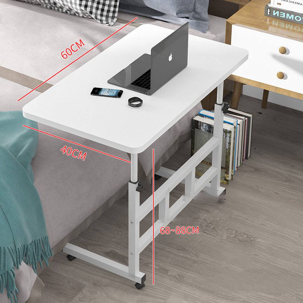 Table de Lit Réglable avec Roulettes - Bureau d'Appoint Multifonction - Support Innovant
