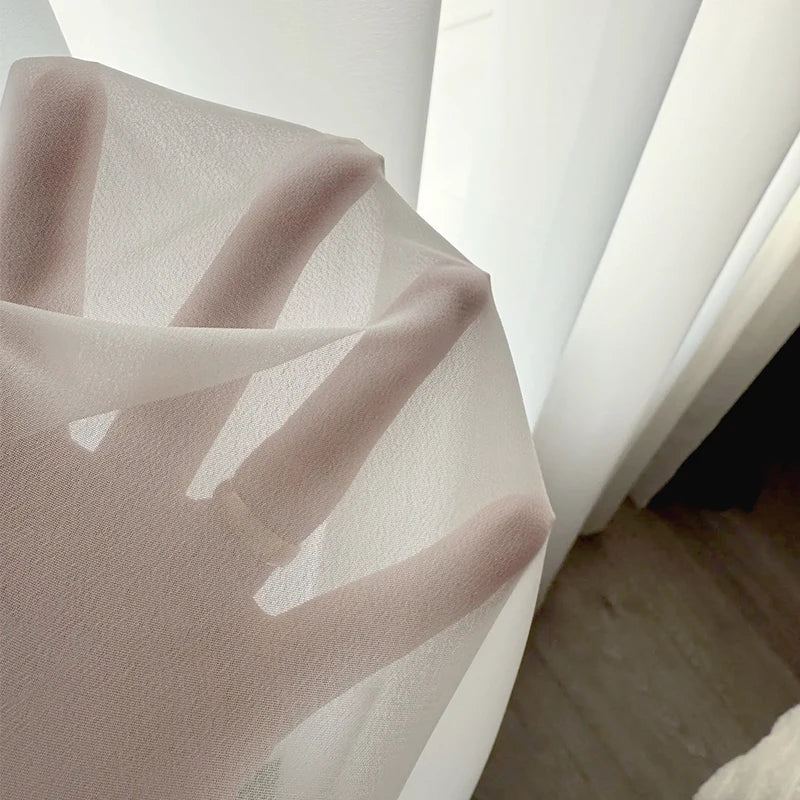 Rideau Voilage Blanc Moderne pour Fenêtre et Baie Vitrée