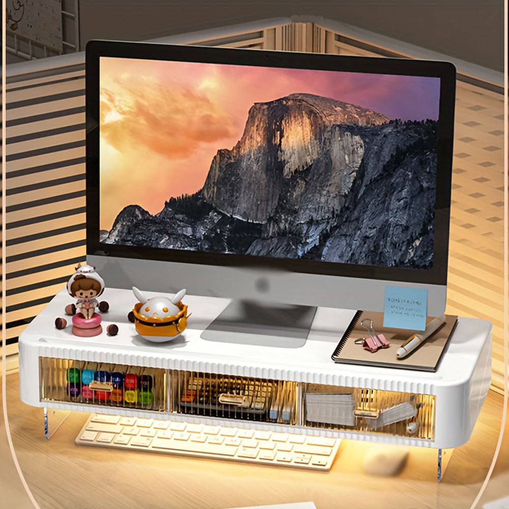 Support de Bureau Ergonomique avec Rangement Multifonction - Support Innovant