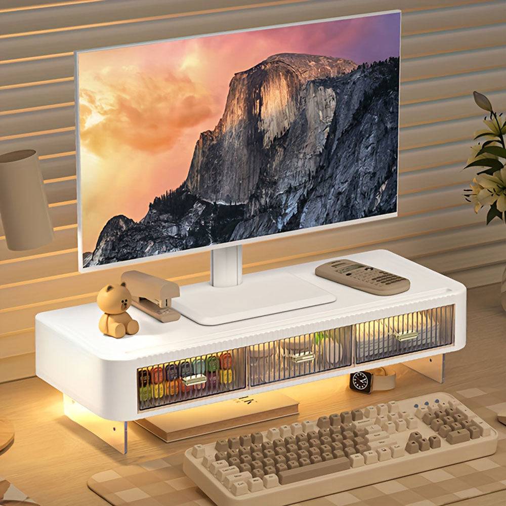 Support de Bureau Ergonomique avec Rangement Multifonction - Support Innovant