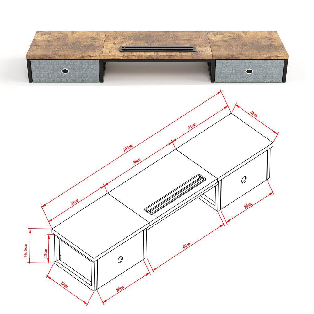 Support écran PC avec rangement intégré pour bureau - Support Innovant